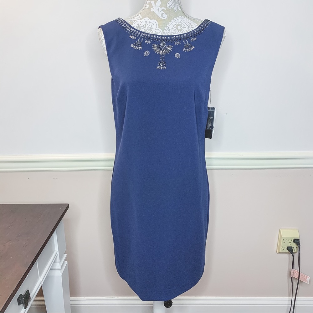 Beautiful navy blue Laundry Dress with beading